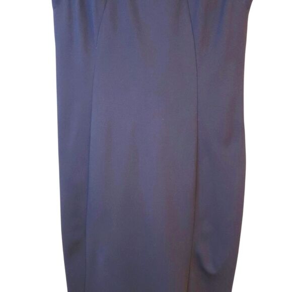 Banana Republic Gail Sheath Sleeveles Dress Elegant Navy Blue Ruffle Top Size 6 - Picture 9 of 13